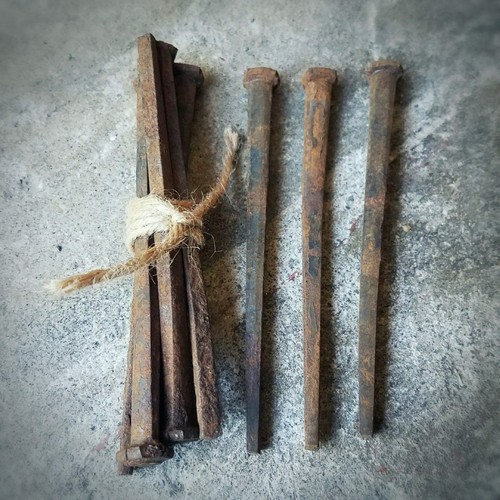 Large antique coffin nails - large,